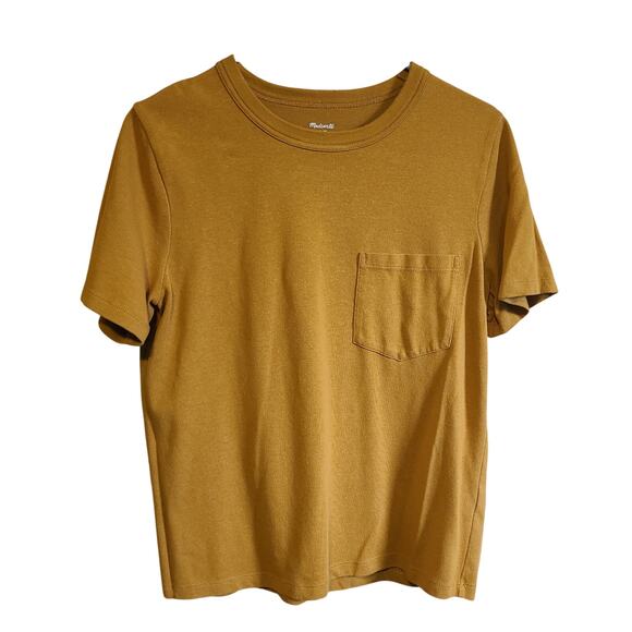Madewell Tops - Madewell Tomboy Pocket Tee Women M Olive Surplus Mustard Casual Basic Boxy Shirt